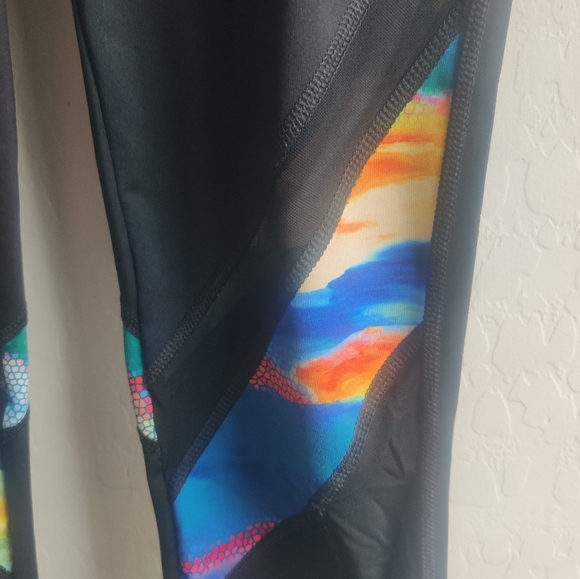 NWOT Fila Sport Black with rainbow stripes Active Running Pants (XS) - Picture 3 of 15